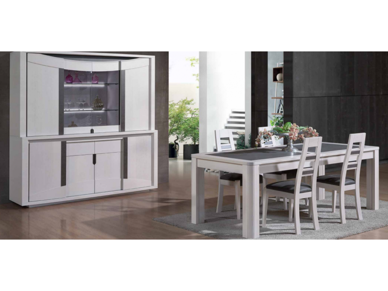 SFERA - Table XL 220 avec 2 allonges 40 et 1 allonge 90 pied central 