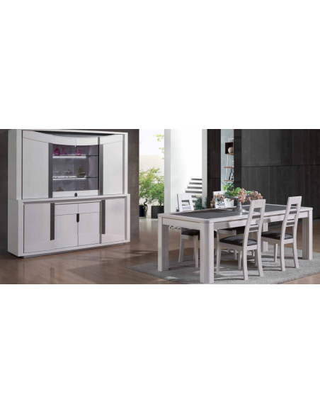 SFERA - Table XL 220 avec 2 allonges 40 et 1 allonge 90 pied central 