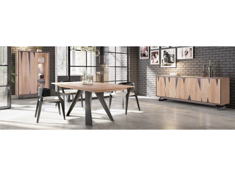 CLARKS - Enfilade 3 portes 1 tiroir avec éclairage 